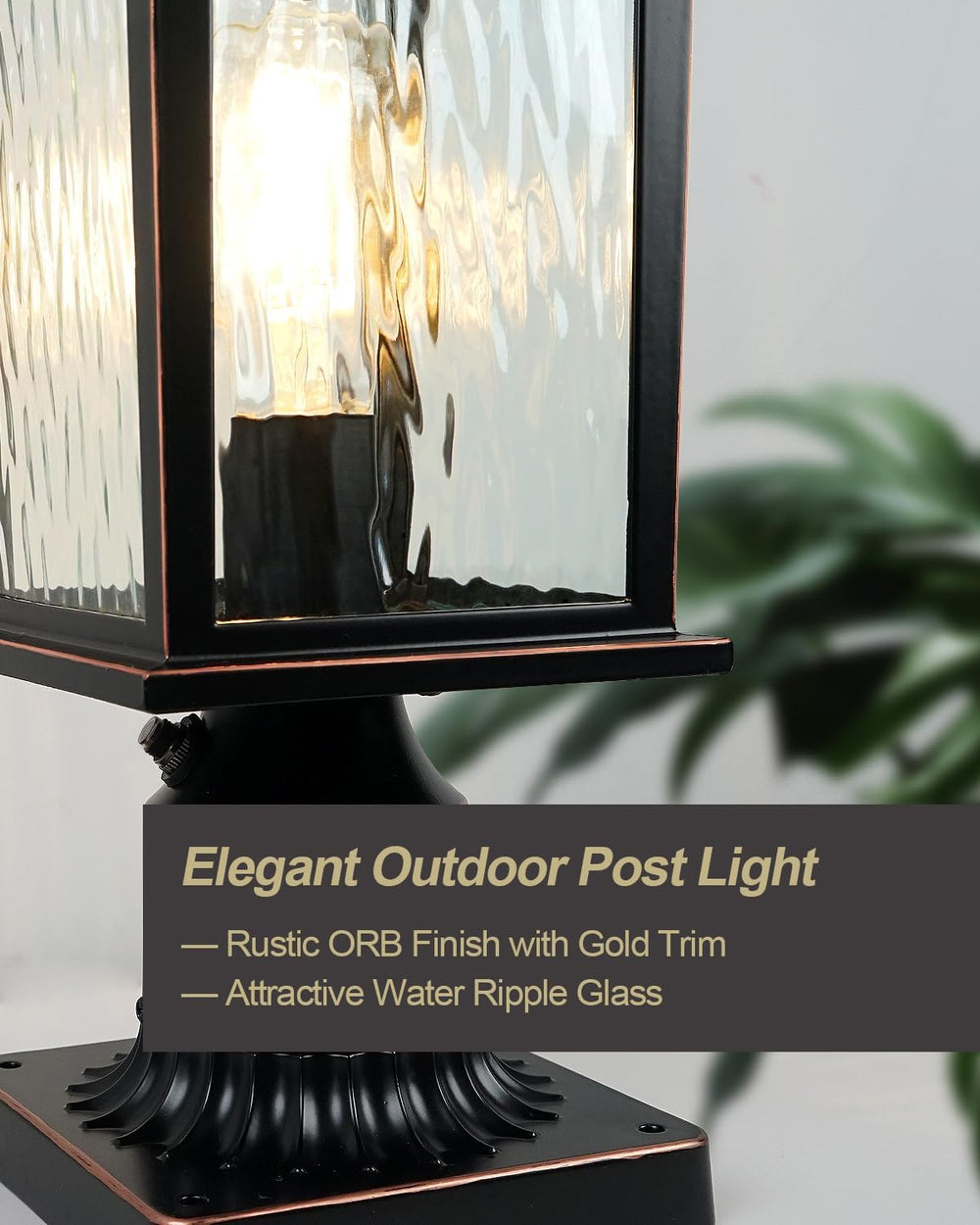 Dusk to Dawn Outdoor Post Light, Oil-Rubbed Bronze Pole Lantern