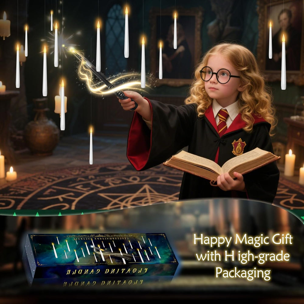 kakoya Flameless Floating Candles with Wand,30 Pcs Magic LED Hanging Taper Ca...