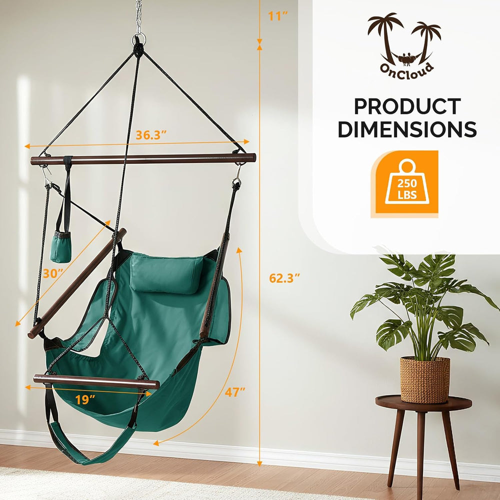 ONCLOUD Upgraded Unique Hammock Hanging Sky Chair, Air Deluxe Swing Seat with...
