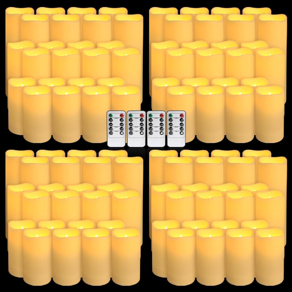 YOROXRG Set of 96 Waterproof Outdoor Flameless Candles, LED Candles with 4 Re...