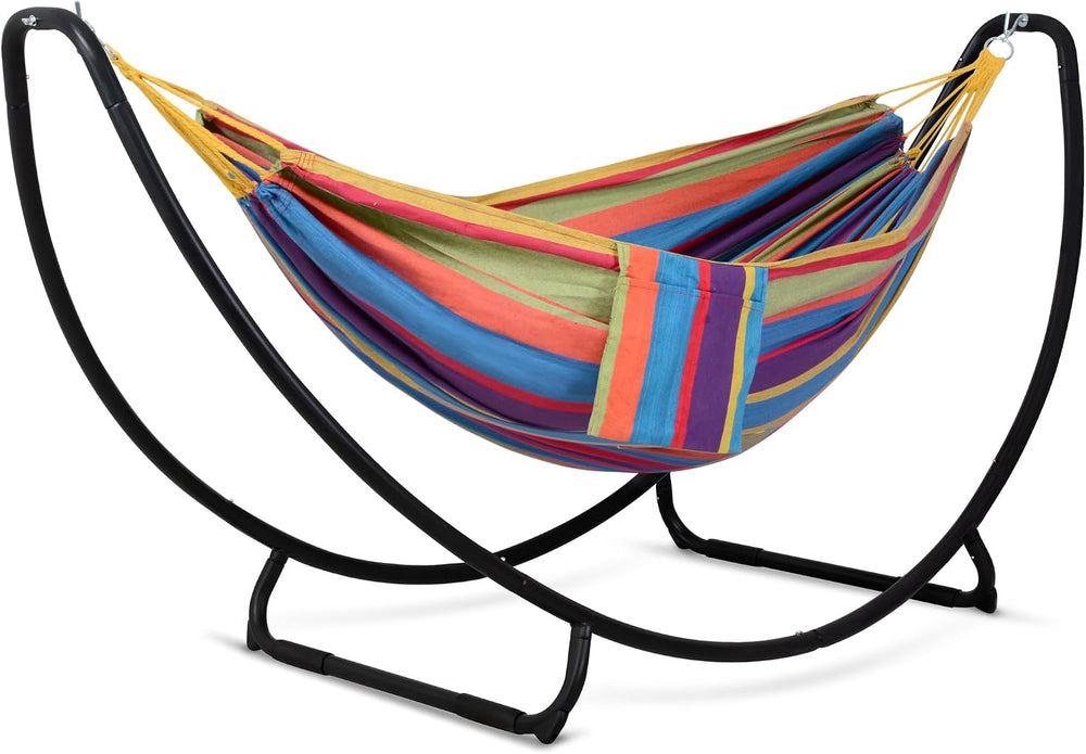 SUNCREAT Portable Space Saving Hammock with Stand, Two Person Hammock with St...