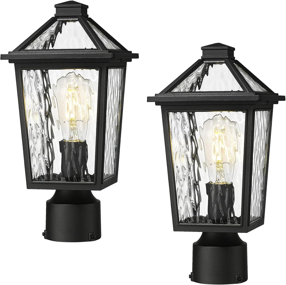 zeyu 13.4 Inch Outdoor Patio Post Lighting, Exterior 2 Pack Post Light Fixtur...