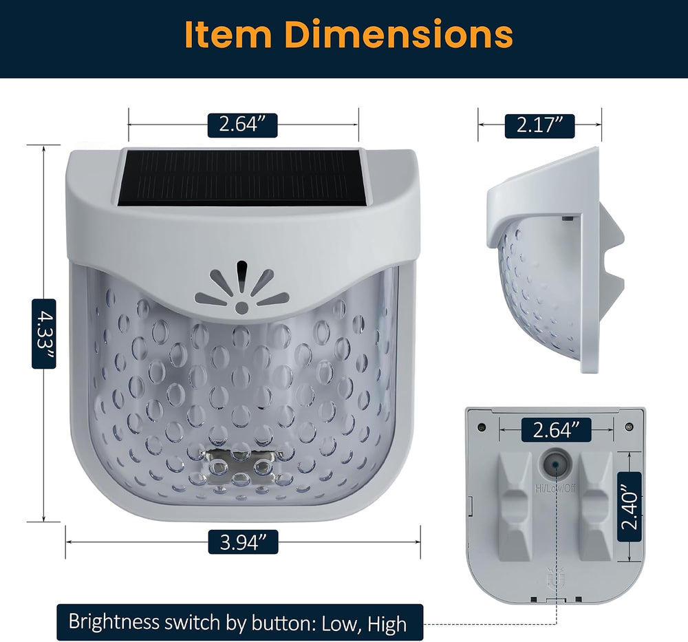 Solar Outdoor Garden Lights, Waterproof LED Deck Lighting 3000K, Gray