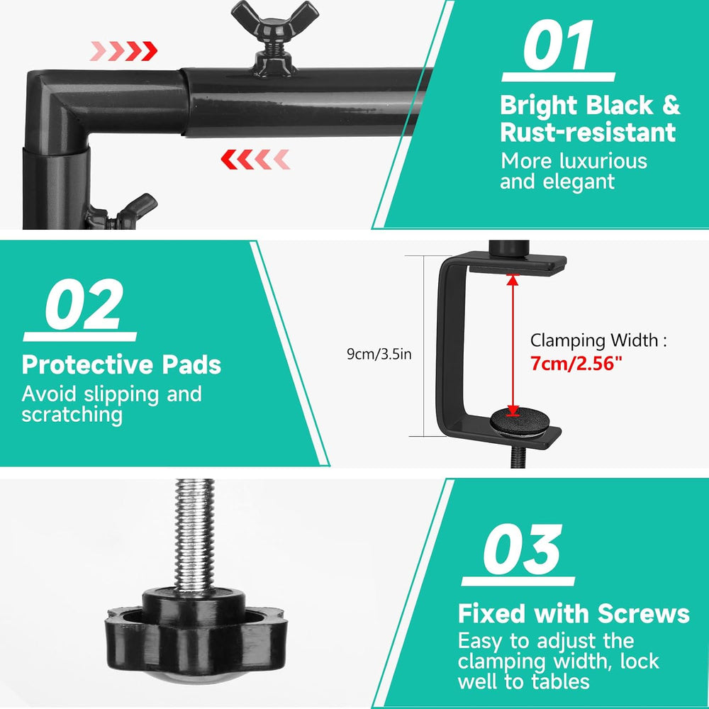Over The Table Rod Stand with Clamps Adjustable 30"-43" Tall 47&quo...