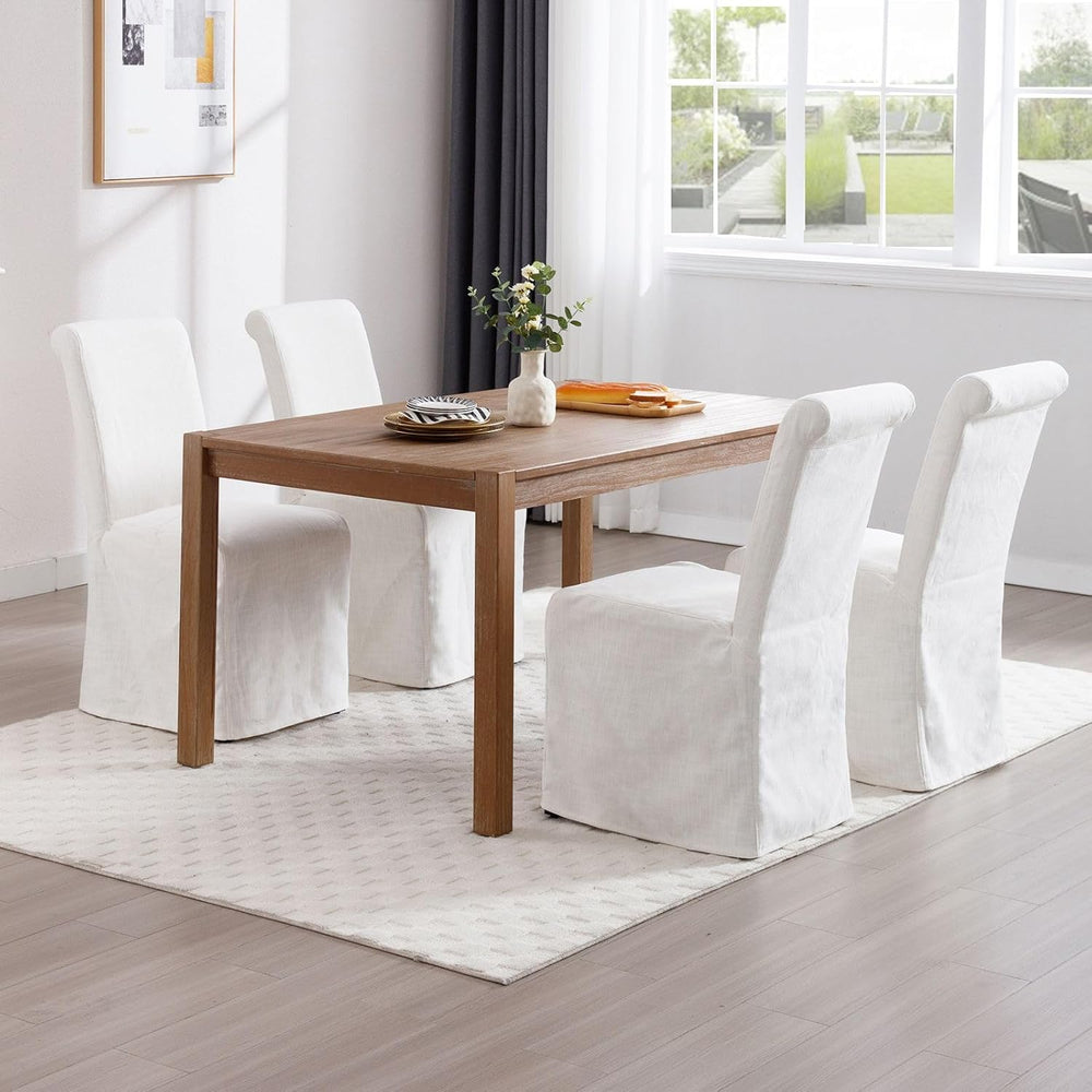Parsons Dining Chairs Set of 6, Upholstered Slipcovered Dining Room Chairs wi...