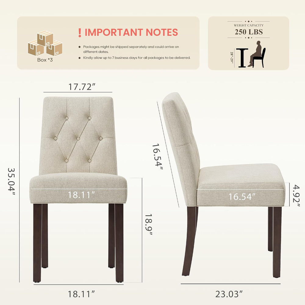 Upholstered Dining Chairs Set of 6 - Modern Parsons Chairs