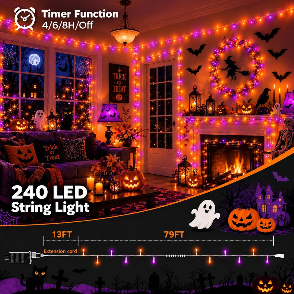 240LED 92FT Smart Color Changing Halloween String Lights RGB App & Remote