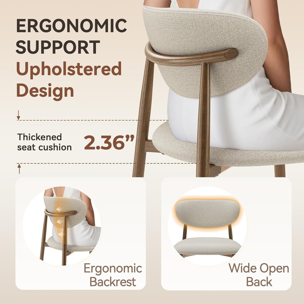 MALOL Dining Chairs Set of 4, Curved Back Kitchen Room Chairs with Metal Legs...