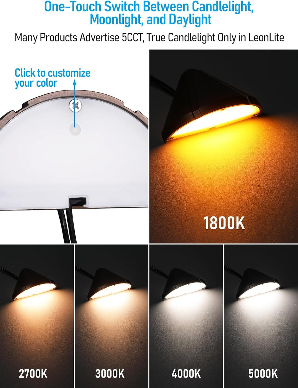 LEONLITE 4-Pack 5CCT Low Voltage LED Deck Light Triangle Oil Rubbed Bronze