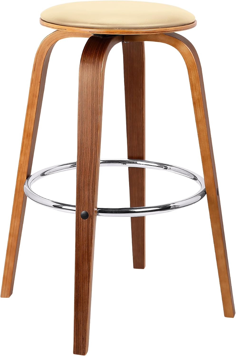 Armen Living Harbor Mid Century Modern 26" Seat Height Backless Swivel C...