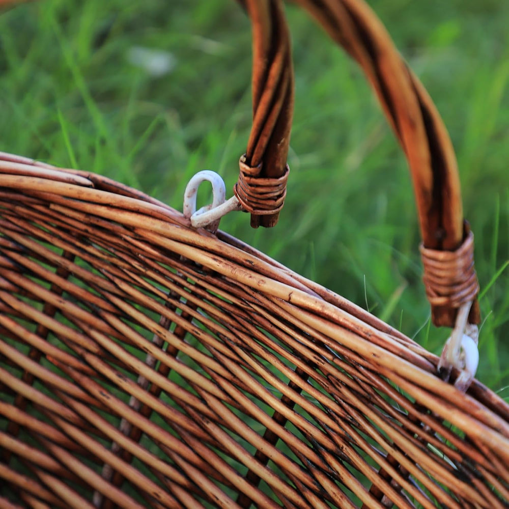 Wicker Picnic Baskets with Handles.Kingwillow. (Brown)