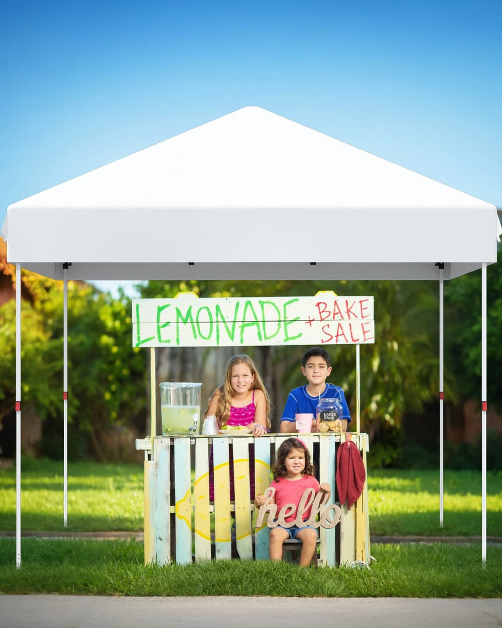 Garvee 10x10 Pop Up Canopy, Beach Ten with One Push Setup, Pure White