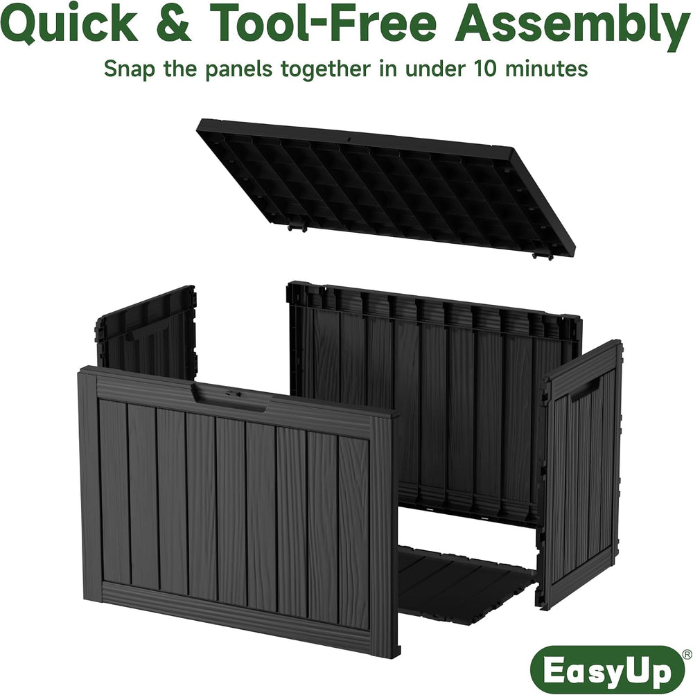 EasyUp 45 Gal Waterproof Outdoor Storage Box UV Resistant Deck Box