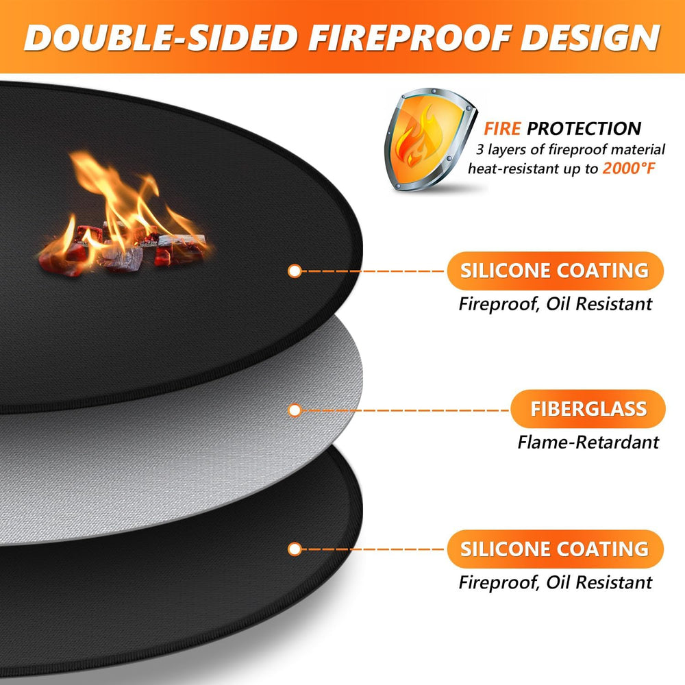 59" Fire Pit Mat for Solo Stove Bonfire, Double-Sided Fireproof Under Gr...