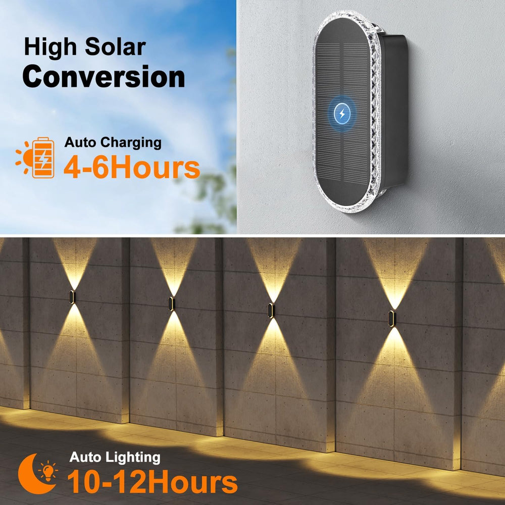 Ellasay Solar Fence Lightsv Backyark: 12-Pack Fence Lights Solar Powered 3 Co...