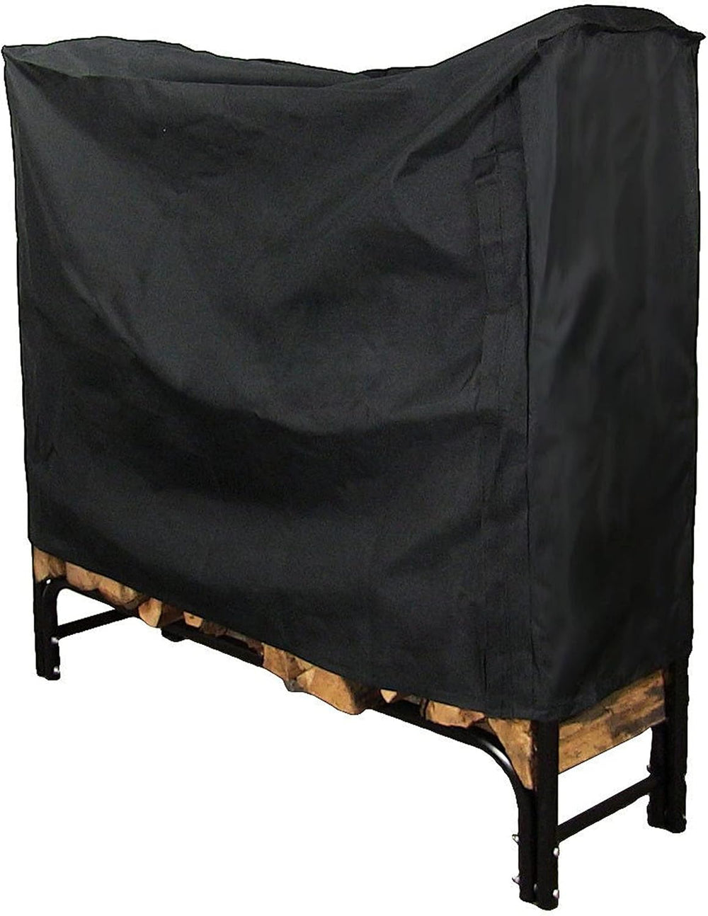 Sunnydaze 4-Foot Firewood Log Rack Cover, Black