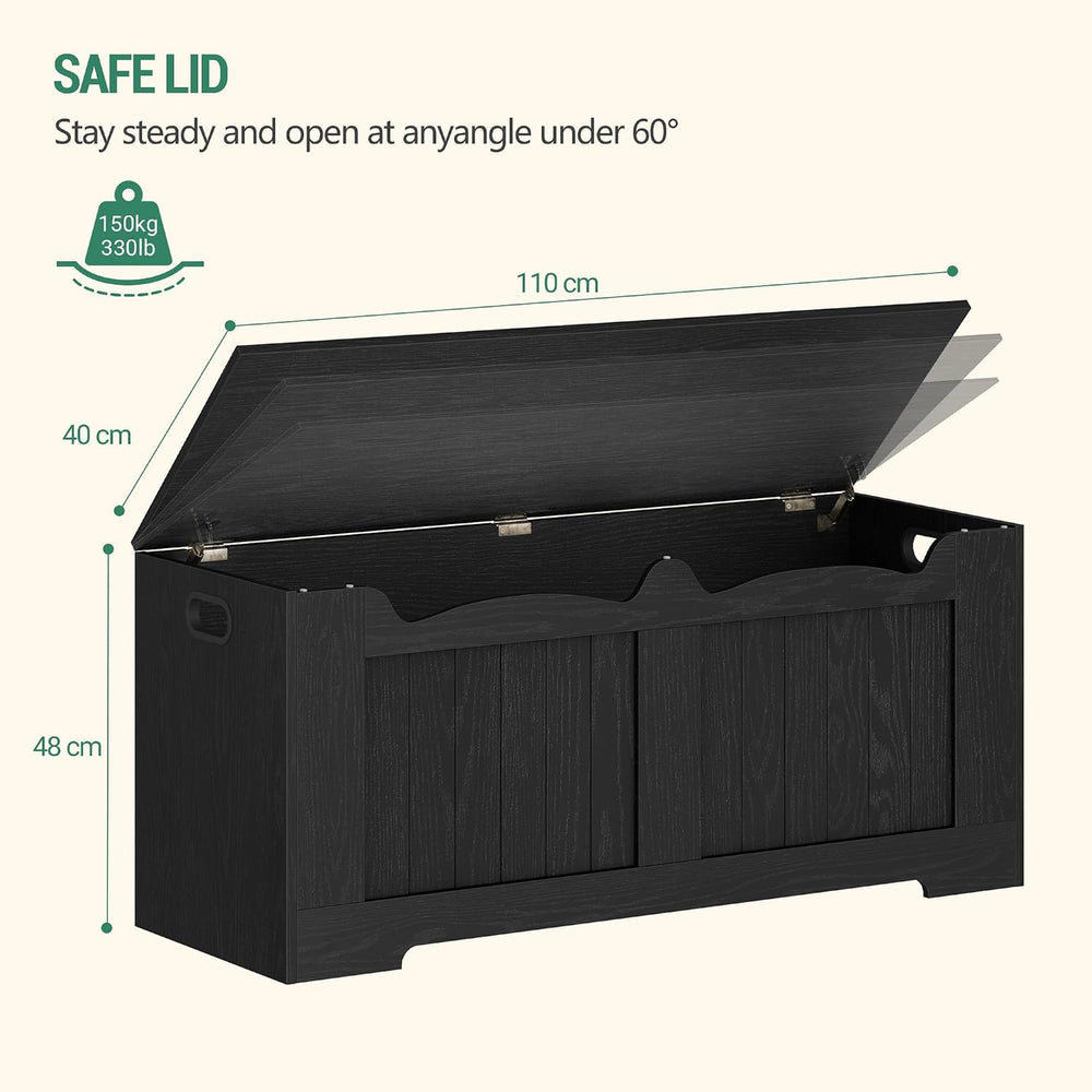 Hzuaneri 43" Farmhouse Storage Chest | 55 Gal | 330lb Seat | Espresso Black