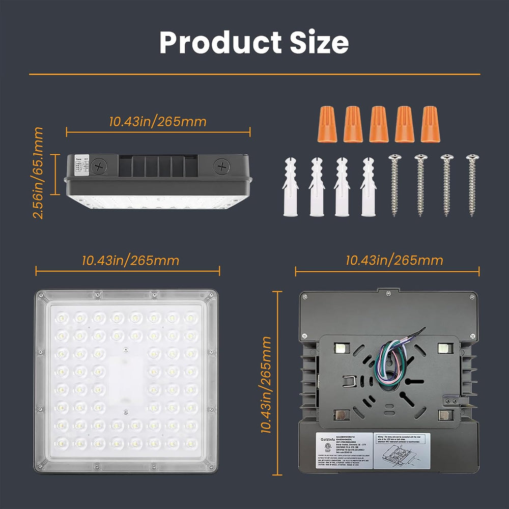 120W LED Canopy Light 4Pack, 60W/80W/100W/120W Selectable 5000K 150LM/W ETL