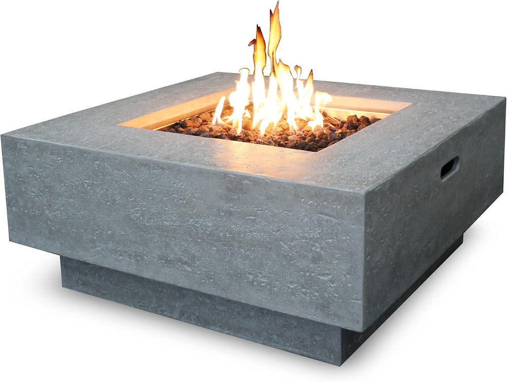Elementi Manhattan Outdoor Gas Firepit Table 36 Inches Natural Gas Fire Pit P...