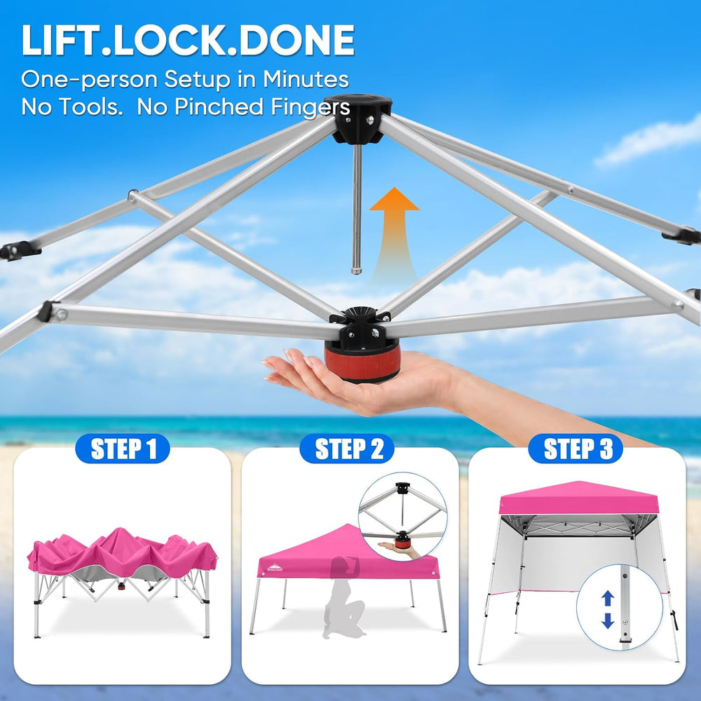 EAGLE PEAK Day Tripper 8x8 Aluminum Super-Lightweight Slant Leg Pop Up Canopy...