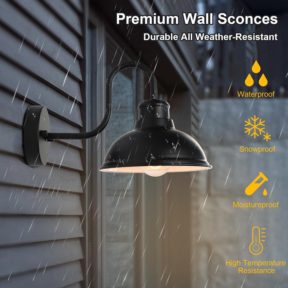Barn Light Outdoor Wall Lights 8" Exterior Lighting Fixtures 2 Pack
