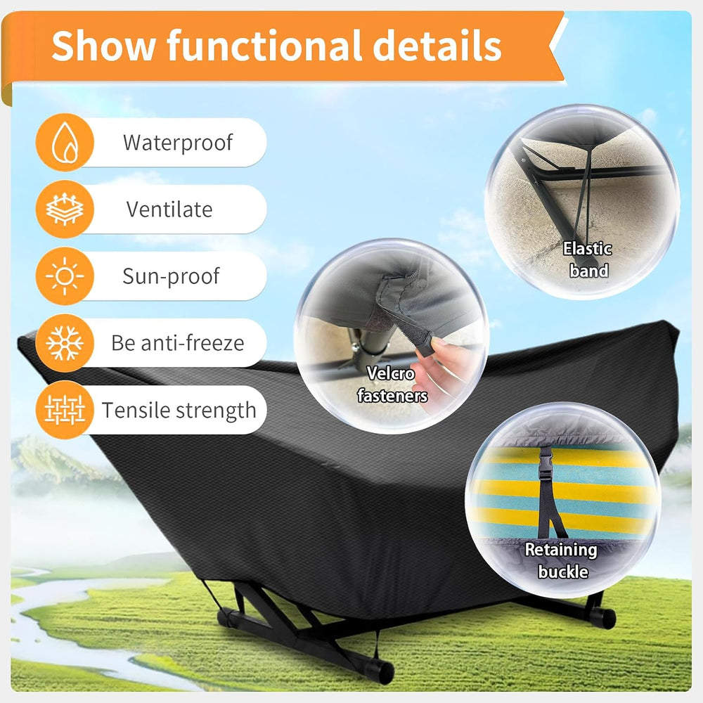 Hammock Cover Waterproof,10-15FT Outdoor Hammock Covers with Elastic Ropes,Ad...