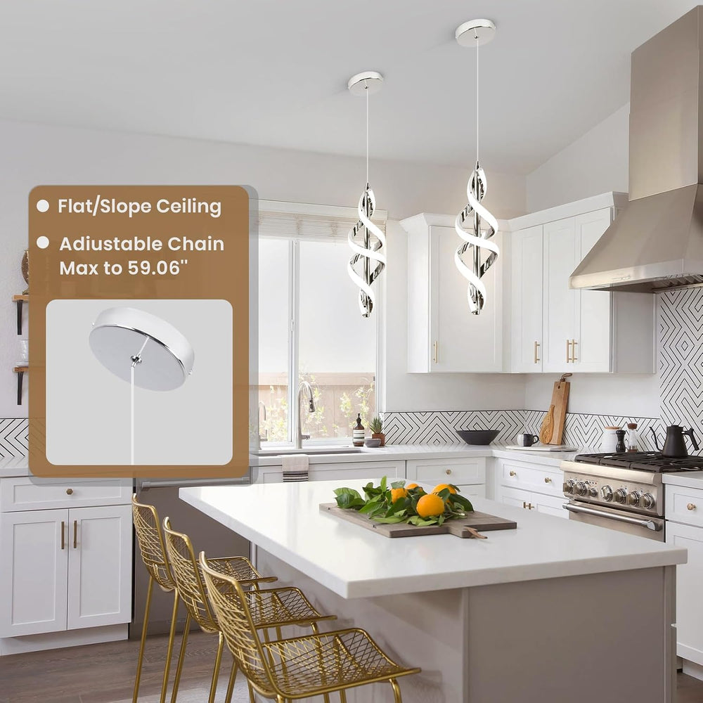 Pendant Light,4000K Modern LED Pendant Lights Kitchen Island,Adjustable Penda...