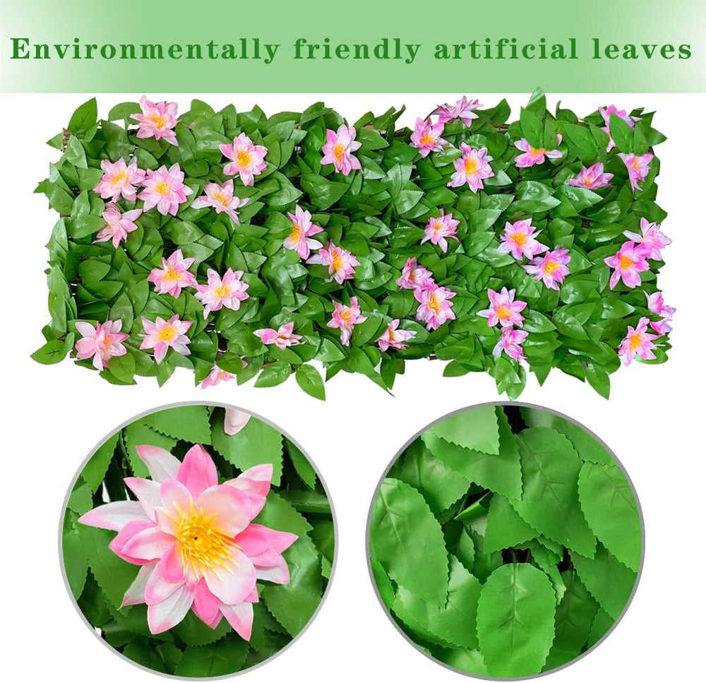 Expandable Faux Ivy Fence Privacy Screen for Patio Outdoor Balcony Bedroom De...