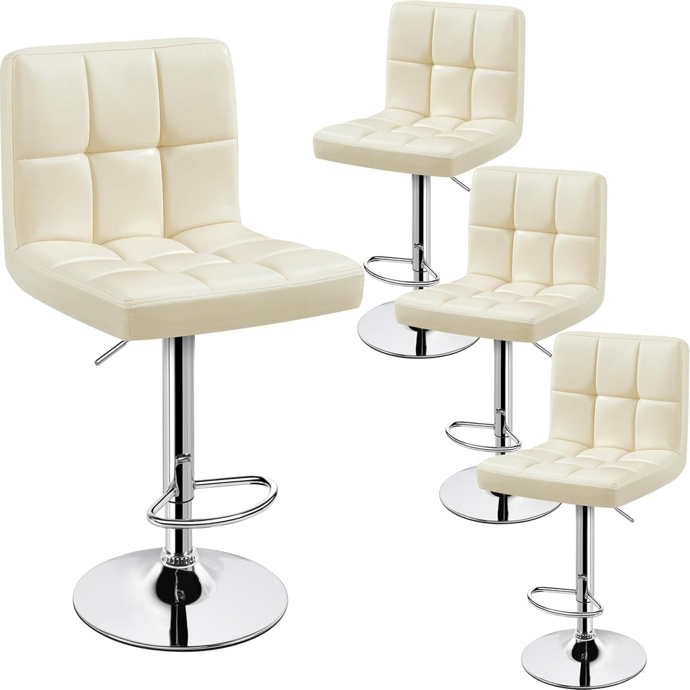 Yaheetech Bar Stools Set of 4 Adjustable Counter Height Barstools Beige
