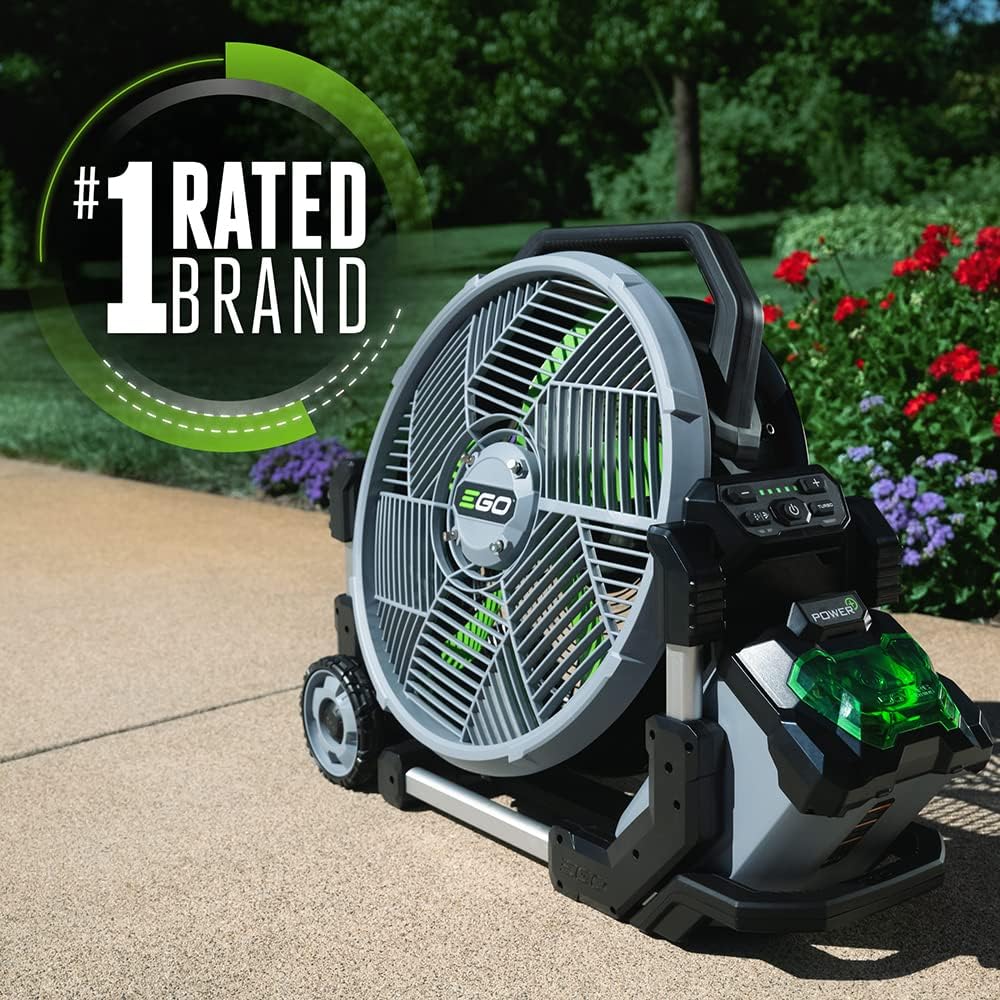 EGO POWER+ Portable Misting Fan, Outdoor Electric 18" 5 Speed Fan, Batte...