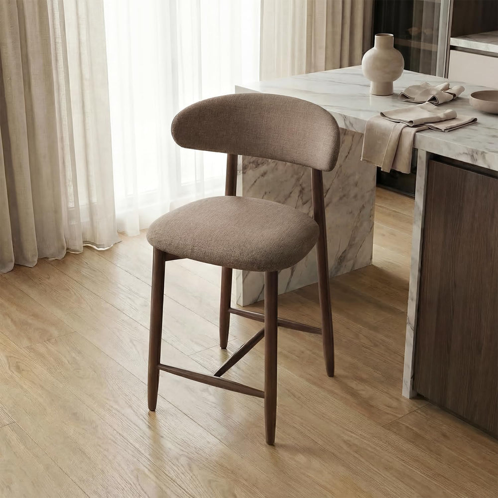 Bar Stools Set of 1, 25.6″ Counter Height Bar Stools with Wood Legs