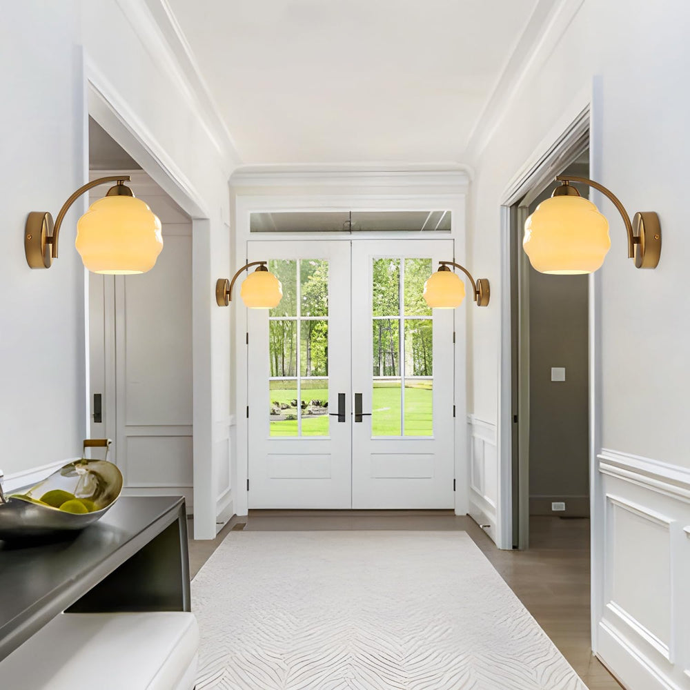 Mid Century Modern Gold Wall Sconce Glass Sconces Wall Lighting Bathroom Vani...
