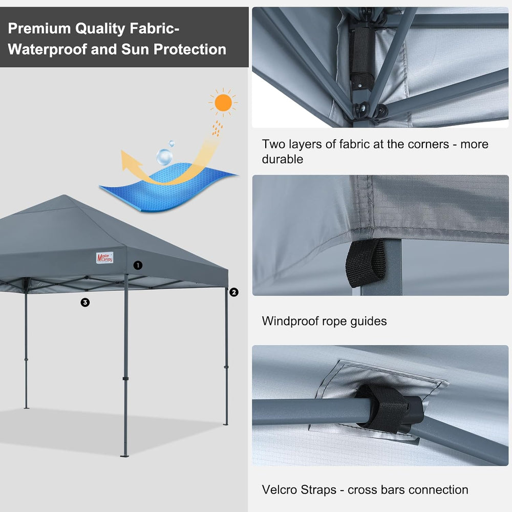 MASTERCANOPY 10x10 Replacement Pop Up Canopy Top Dark Gray