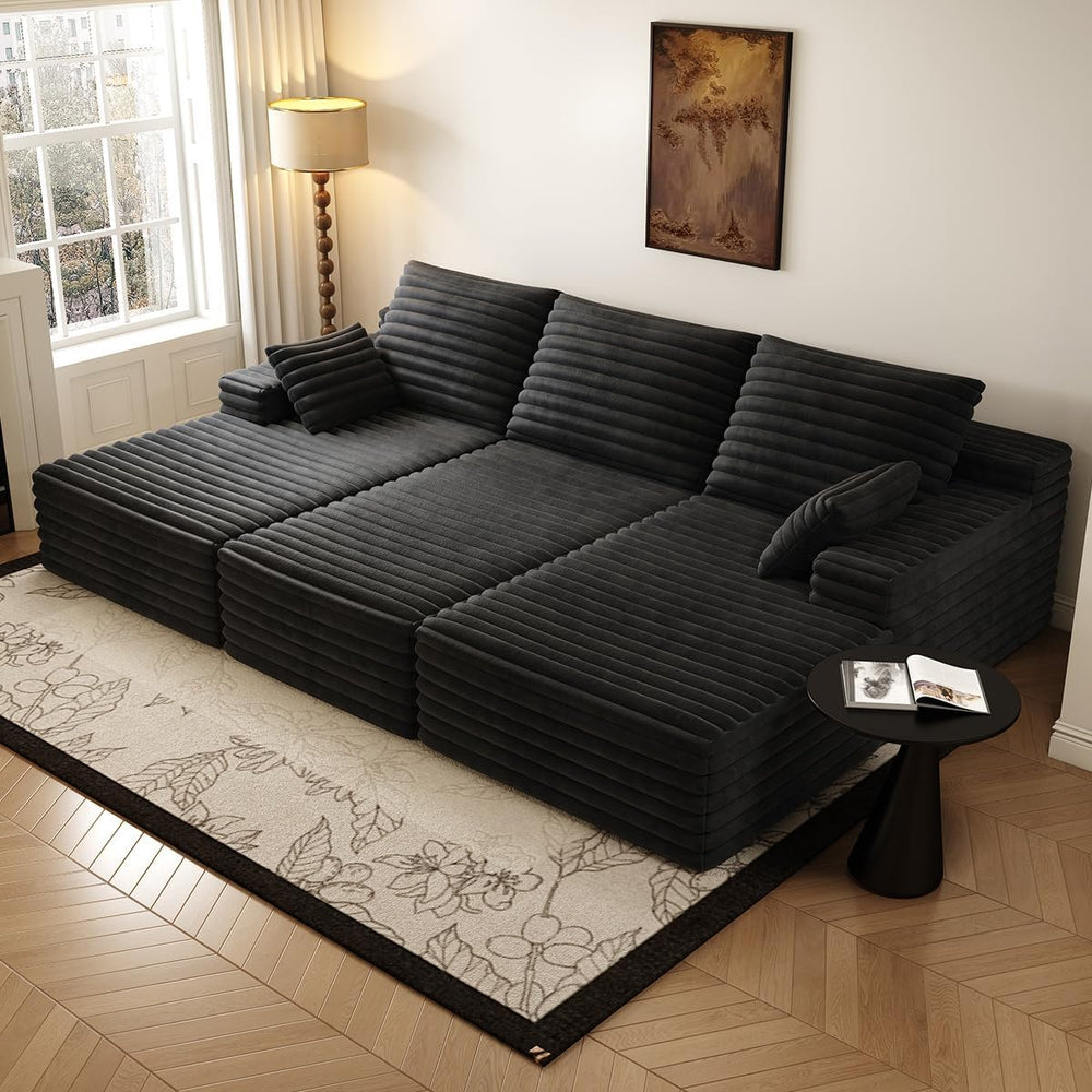 Oversized Lounge Chaise,Cloud Plush Sofa Bed,Upholstered Boneless Cloud Sofa ...