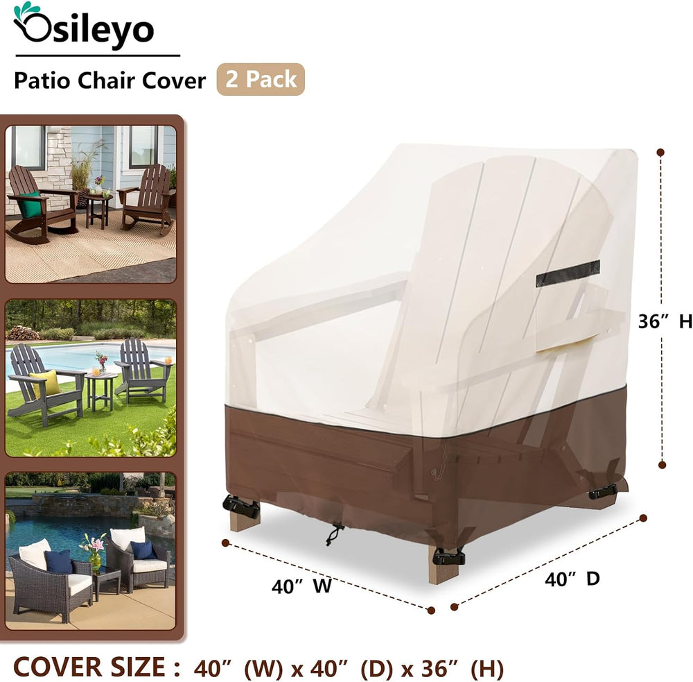 Patio Chair Covers 2 Pack,Waterproof Heavy Duty Patio Furniture Covers for Ou...