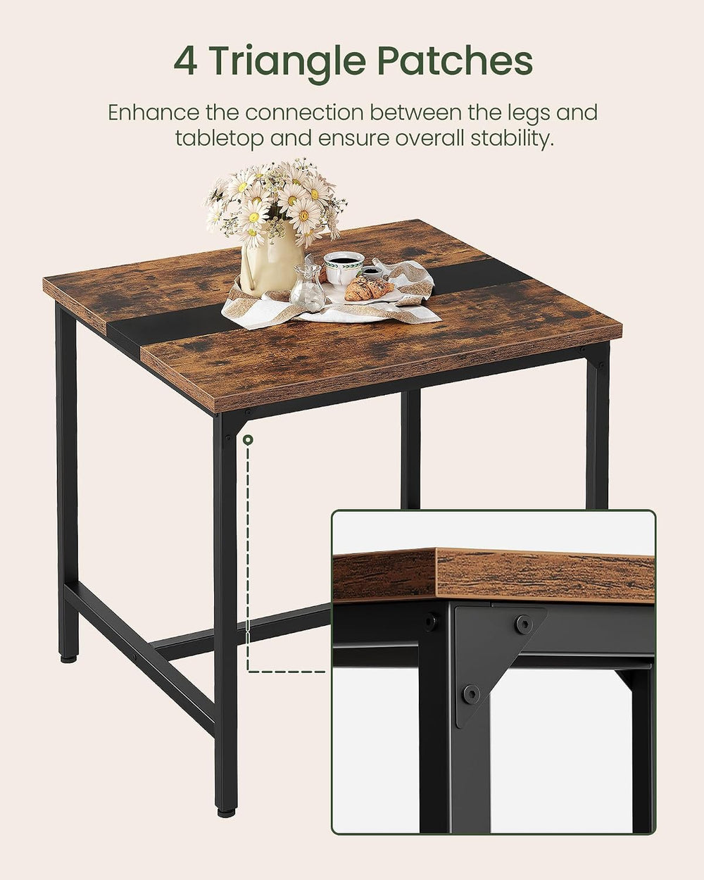 CHOEZON Square Kitchen Dining Table, 29.5'' Dining Table, Small Dinin...