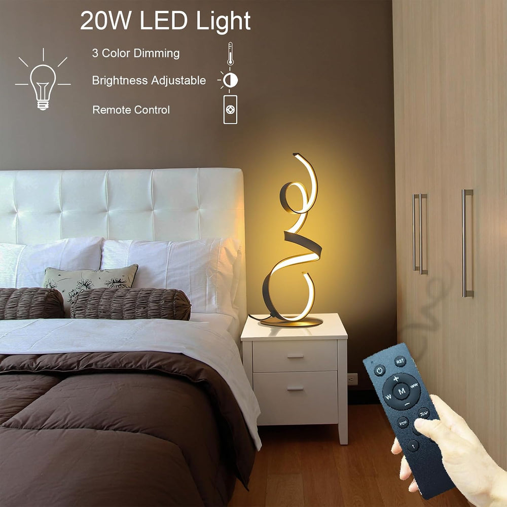 20W 3 Colors Remote Control Dimmable LED Art Table Lamp 21.4 Inch with Touch ...