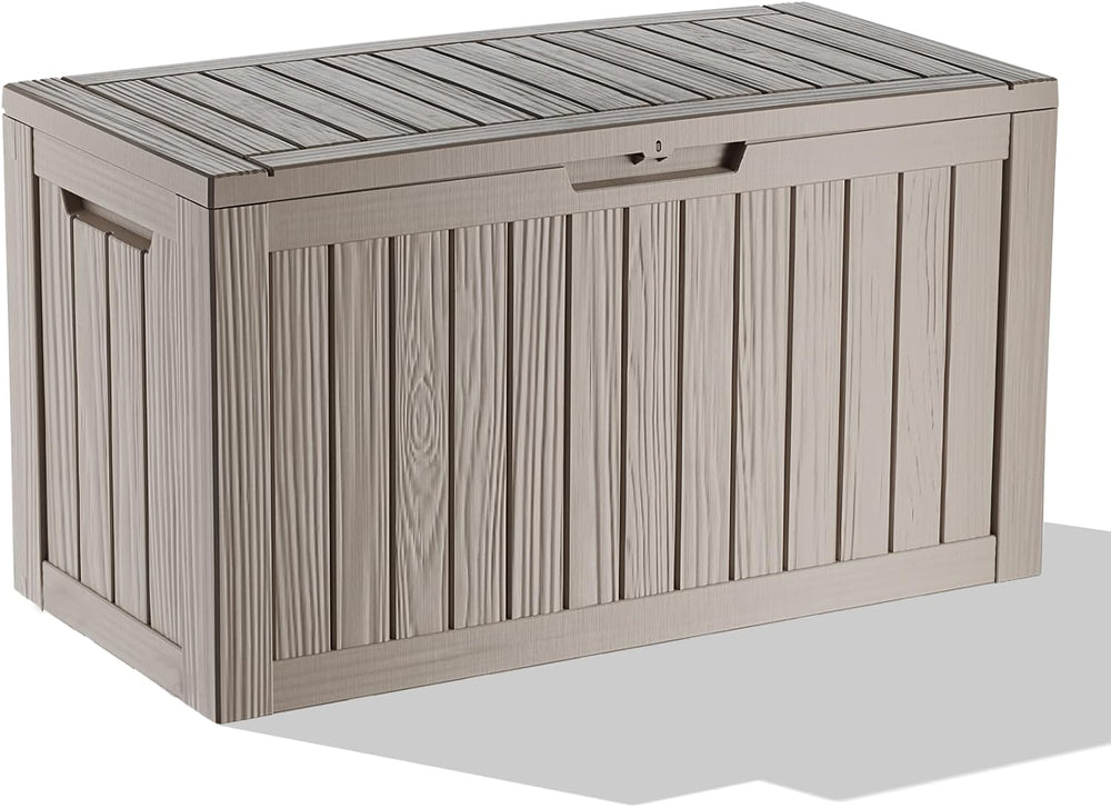 EasyUp 150 Gal Deck Box Waterproof Outdoor Storage Box Gray