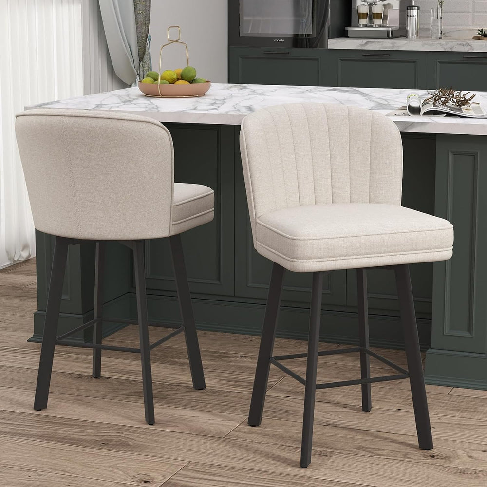 SAECKBERG Swivel Counter Height Bar Stools Set of 2, 26'' Modern Bars...
