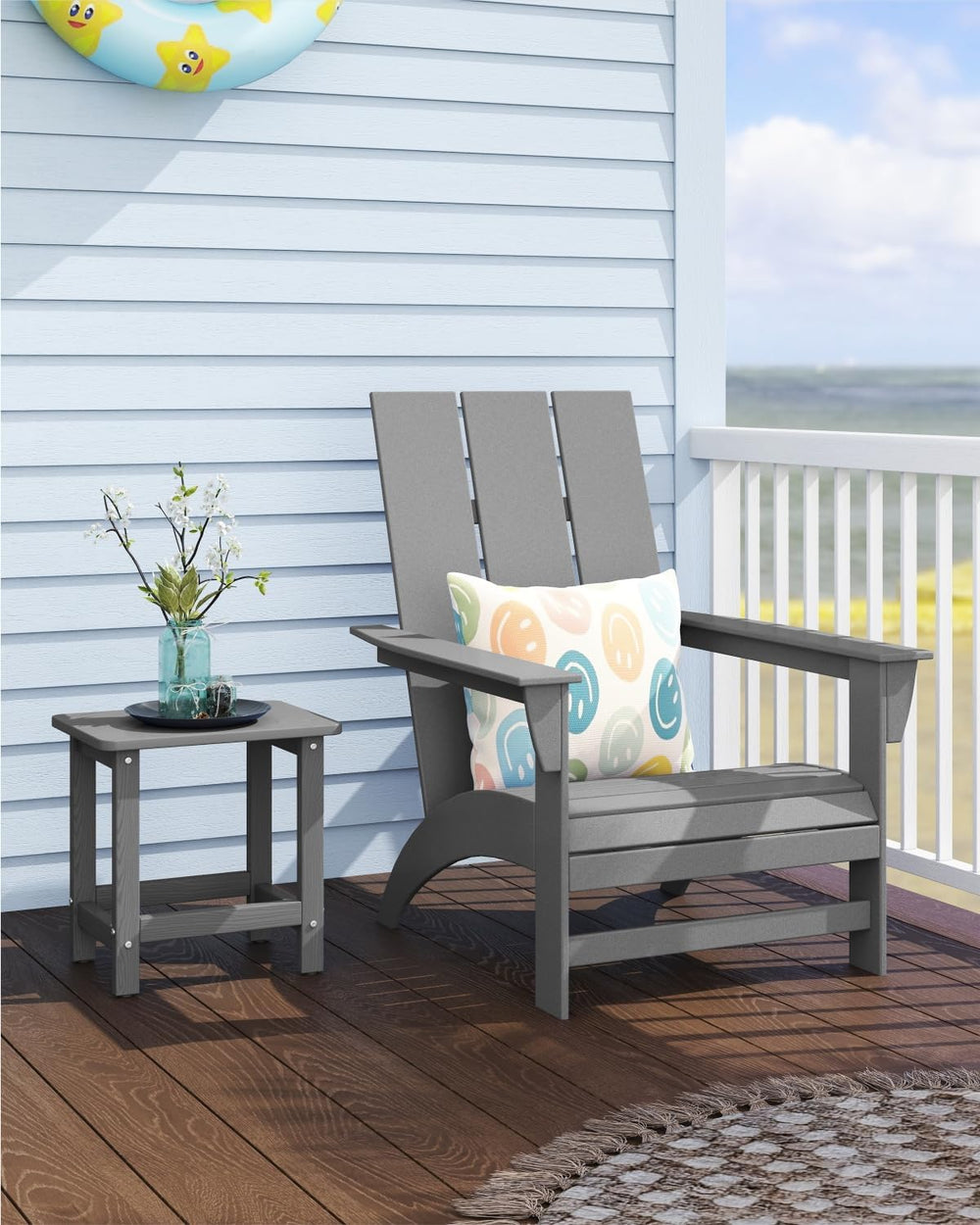 Weatherproof Outdoor Side Table, HDPE Small Outdoor Table for Adirondack, 16....