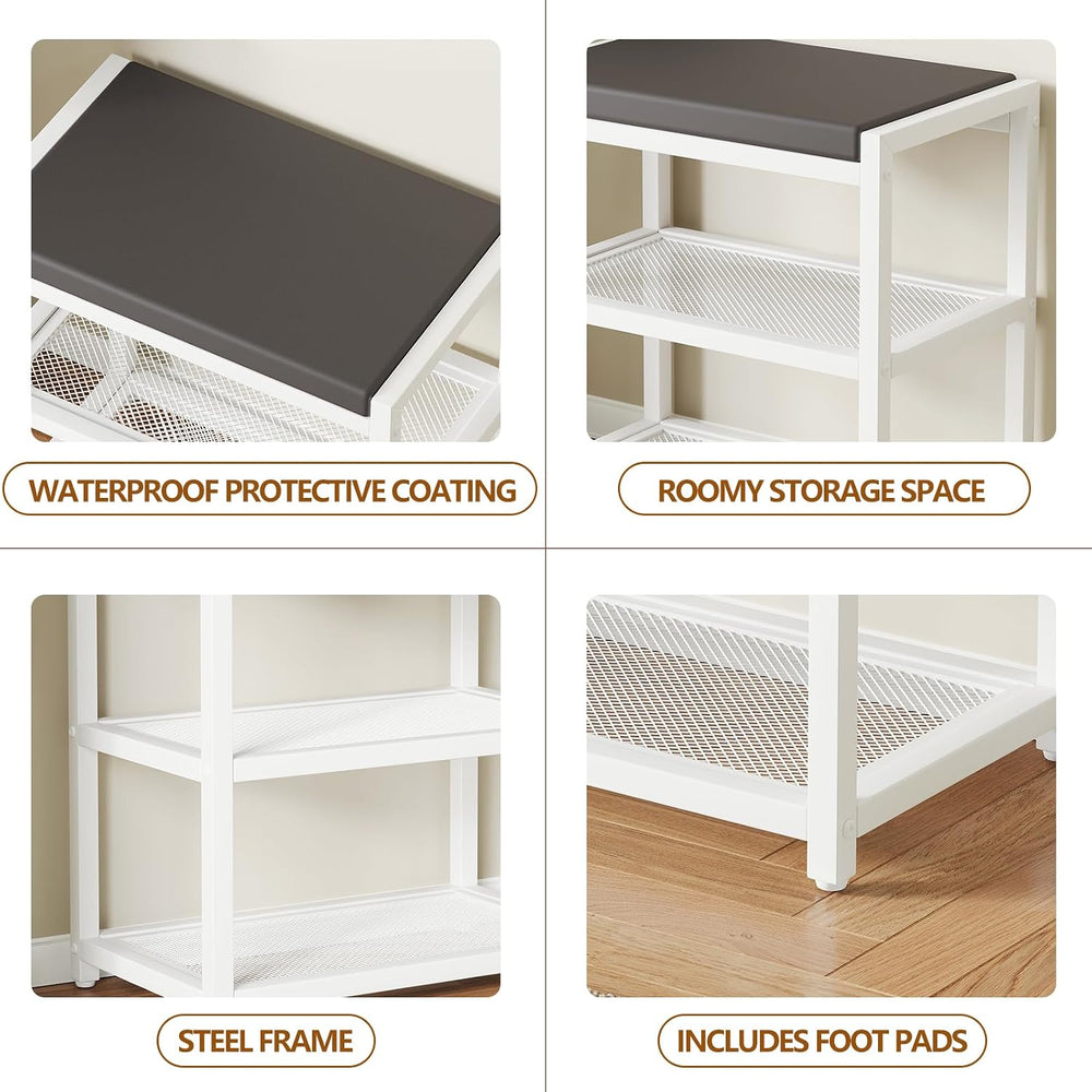 Small Shoe Bench Shoe Rack Storage Bench Entryway Bench Shoe Shelf with Seat ...
