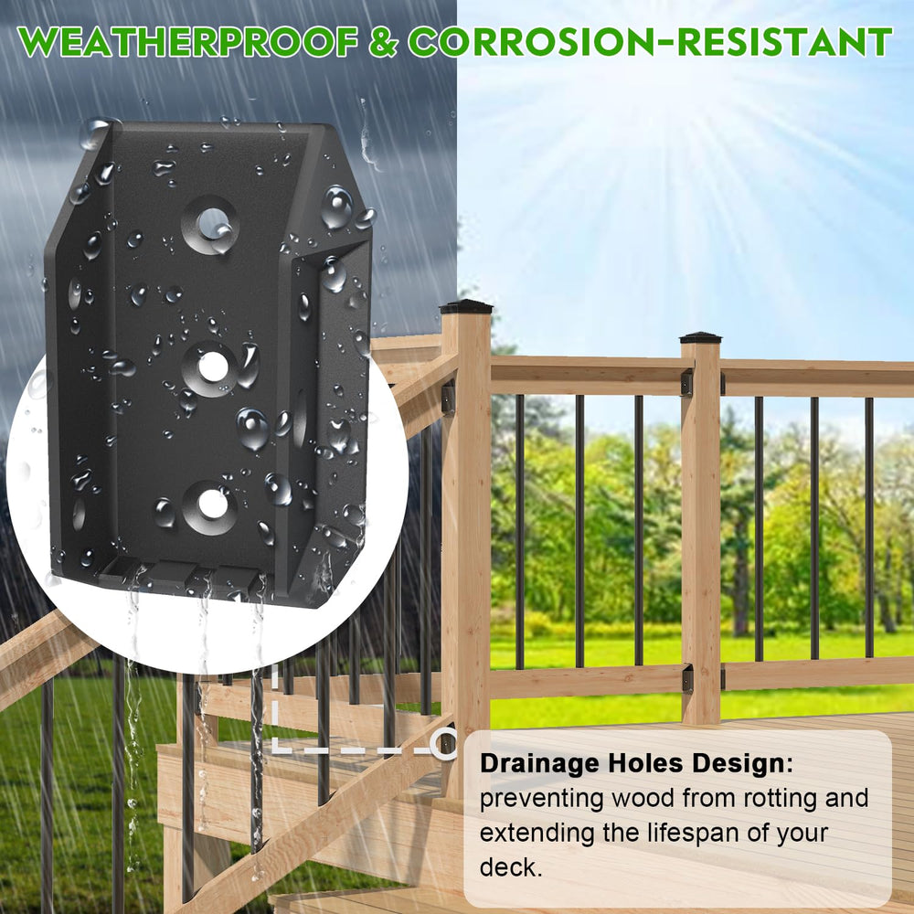 20 Pcs Heavy Duty ADC-12 Aluminum Deck Railing Brackets for 2x4 (Actual 1 ½&q...