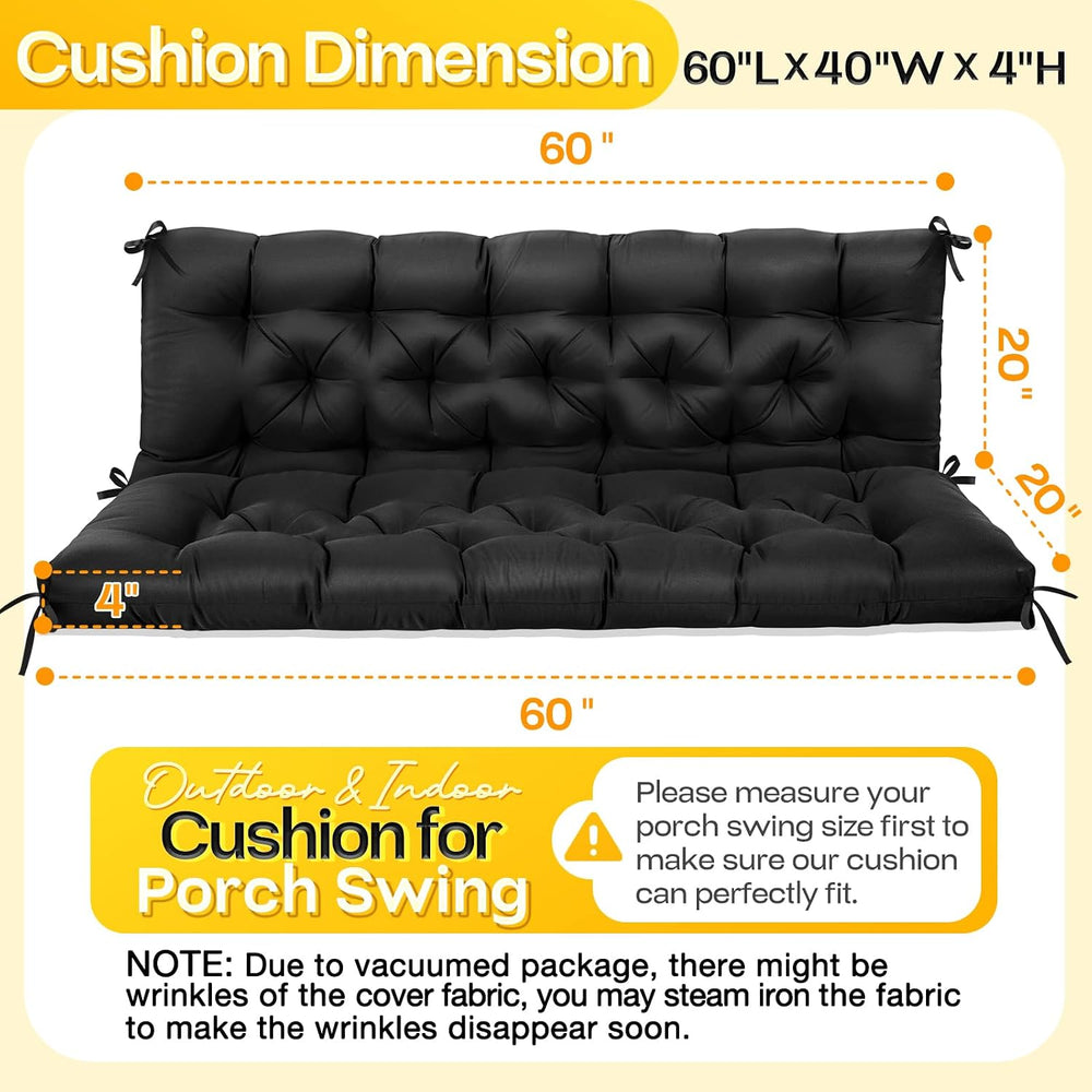 MAGIC ELEPHANT Porch Swing Cushions, Memory Foam Swing Cushion for Outdoor Fu...