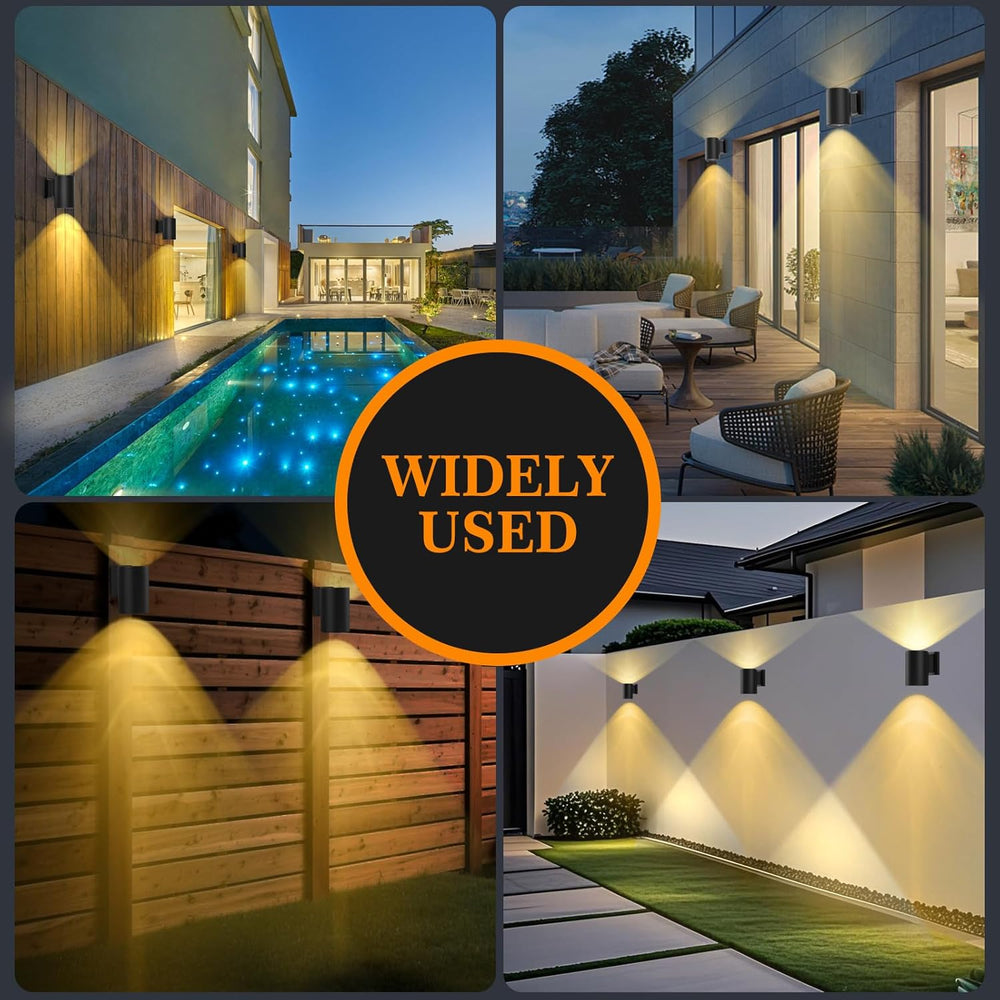 Solar Wall Lights Outdoor, Up & Down Modern Sconce Lights 4 Pack