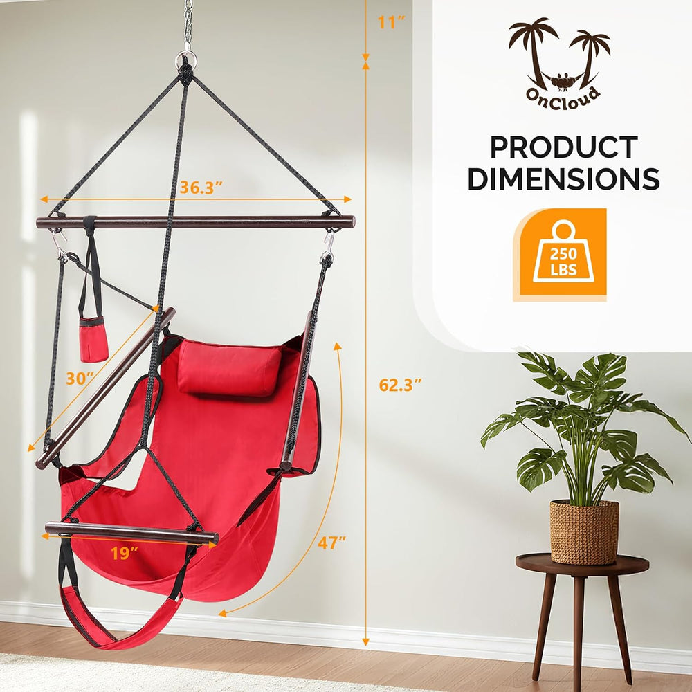 ONCLOUD Upgraded Unique Hammock Hanging Sky Chair, Air Deluxe Swing Seat with...