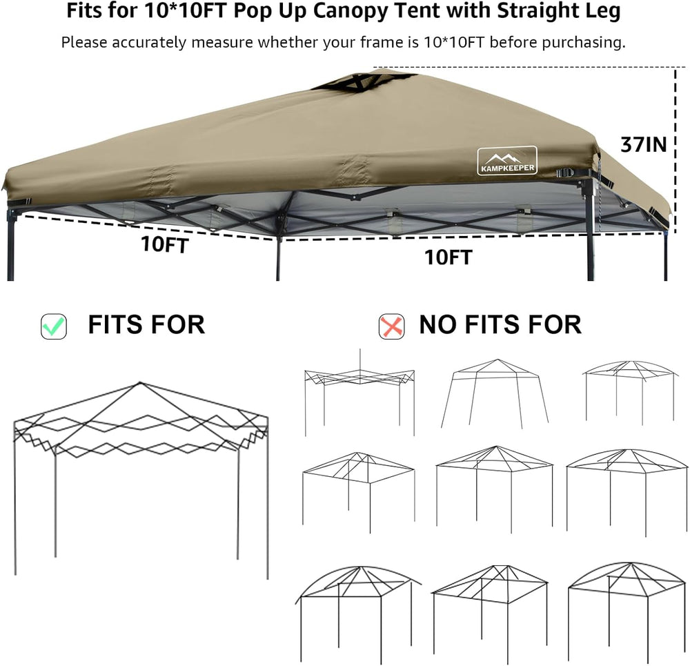 10x10 Replacement Top Pop Up Canopy Tent Cover Roof with Air Vent-Top Only