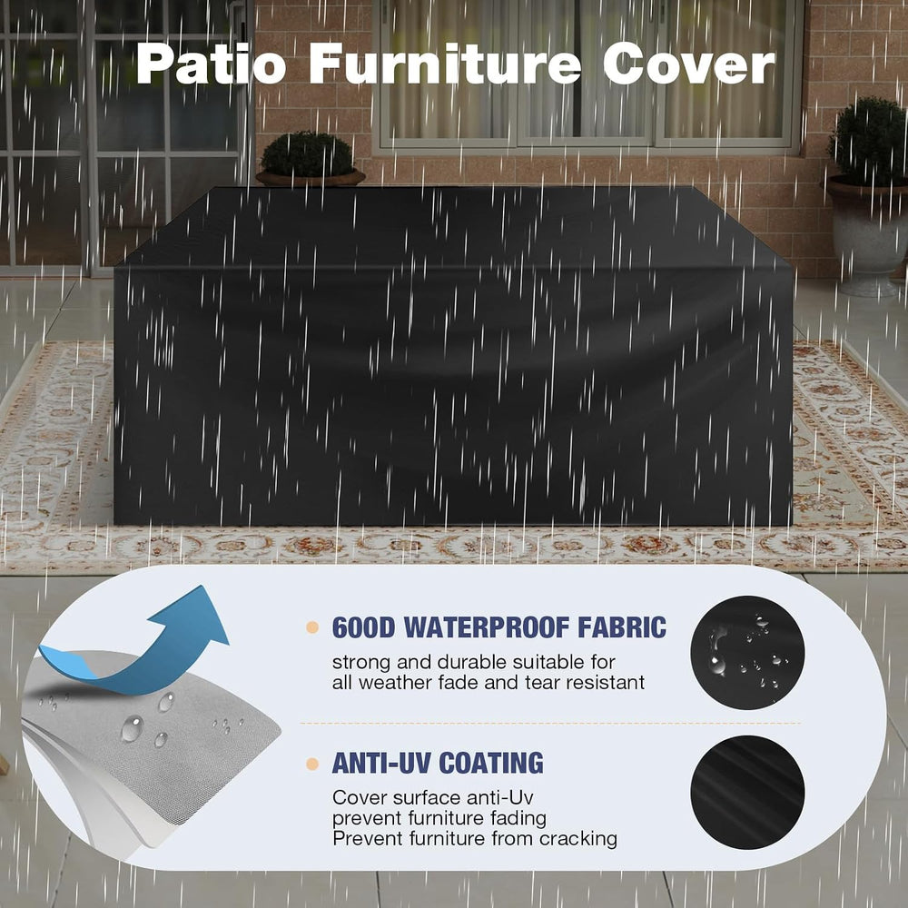 Aoxun Aluminum Patio Furniture Set 7 Seats, Oversized Outdoor Sectional with ...