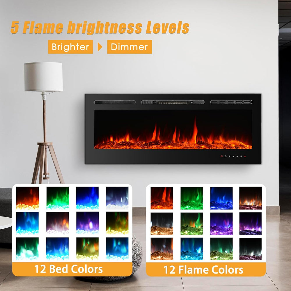 CharaVector 60 inch 750W/1500W Electric Fireplace Inserts with Remote Control...
