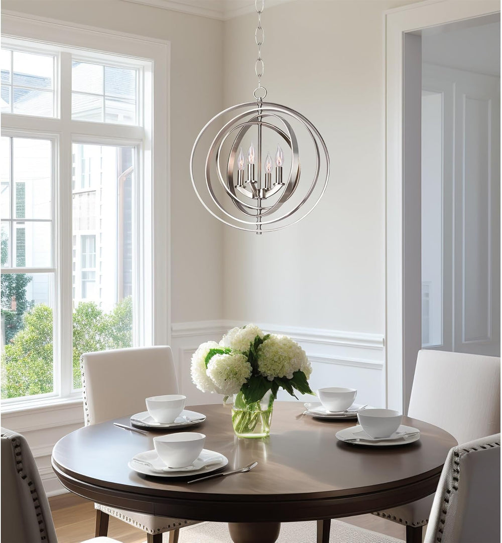 Kira Home Orbits 21" Modern Geometric 4-Light Sphere Orb Chandelier
