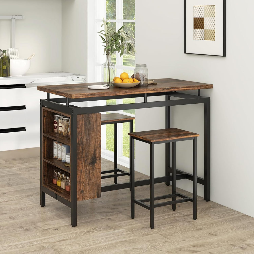 GIANTEX 3-Piece Dining Table Set - Counter Height Dining Table Set with 2 Bar...